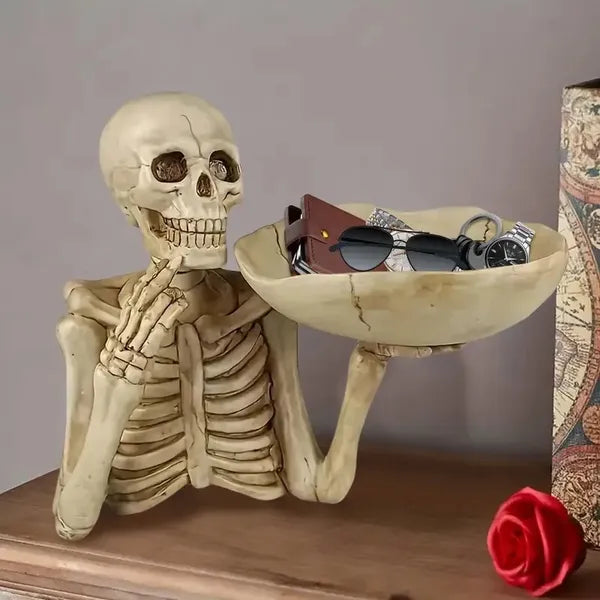 Halloween Skeleton Candy Bowl Statue