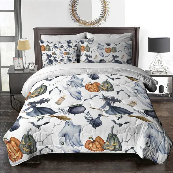 Halloween Comforter Bedding Set – Ghosts, Witches & Pumpkins