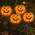 Halloween Solar Pumpkin Lantern Stake Lights Set of 4