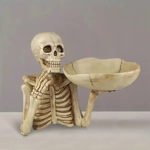 Halloween Skeleton Candy Bowl Statue