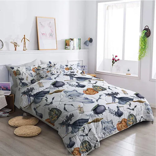 Halloween Comforter Bedding Set – Ghosts, Witches & Pumpkins