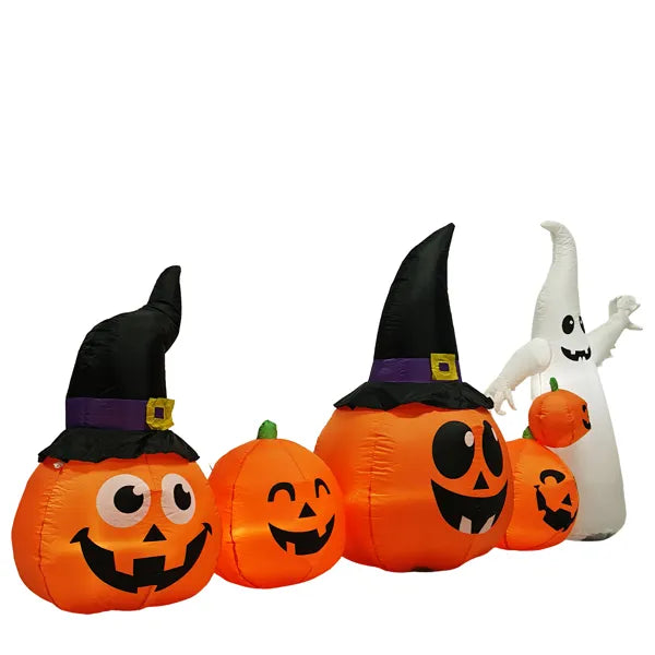 Halloween Inflatable Pumpkin & Ghost Yard Decoration 7.8FT