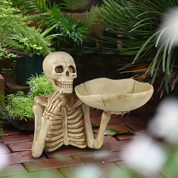 Halloween Skeleton Candy Bowl Statue