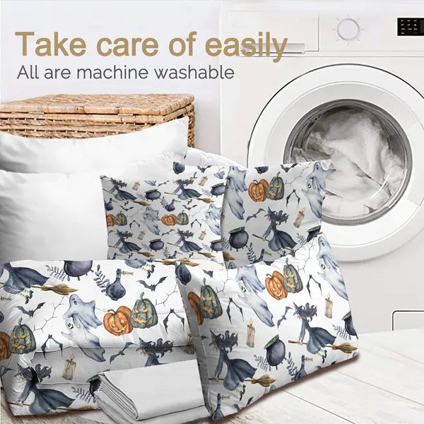 Halloween Comforter Bedding Set – Ghosts, Witches & Pumpkins