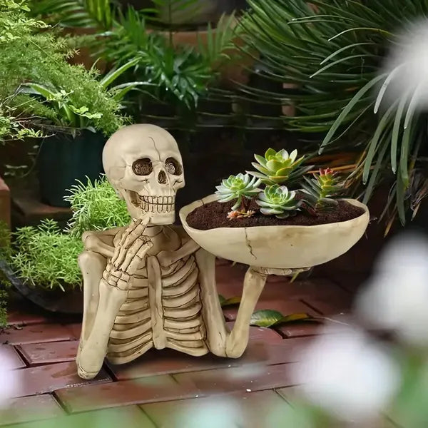 Halloween Skeleton Candy Bowl Statue