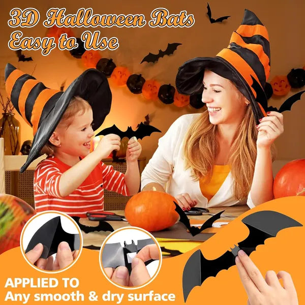 3D Halloween Bat Wall Decorations
