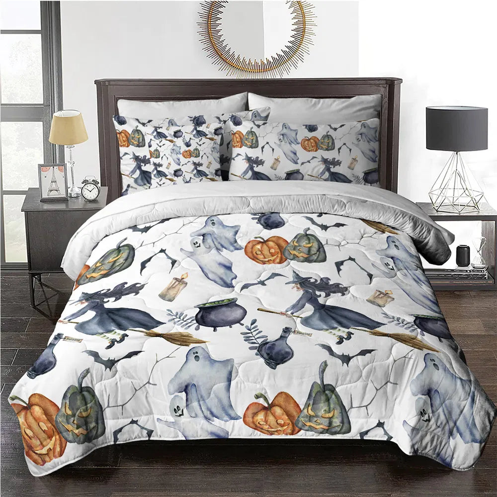 Halloween Comforter Bedding Set – Ghosts, Witches & Pumpkins