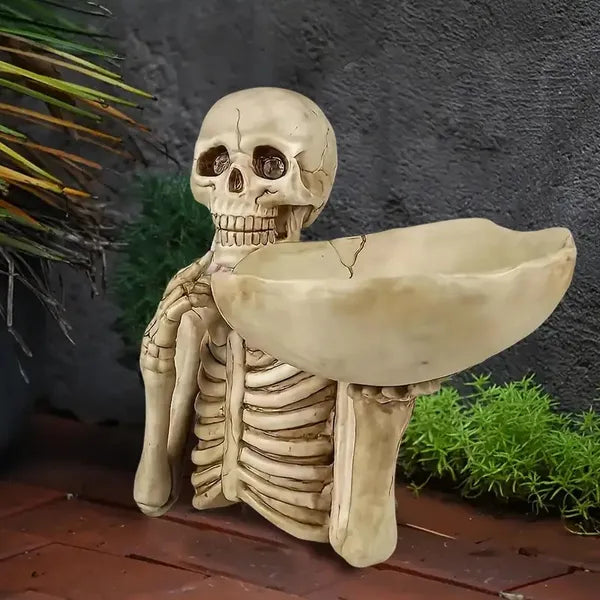 Halloween Skeleton Candy Bowl Statue