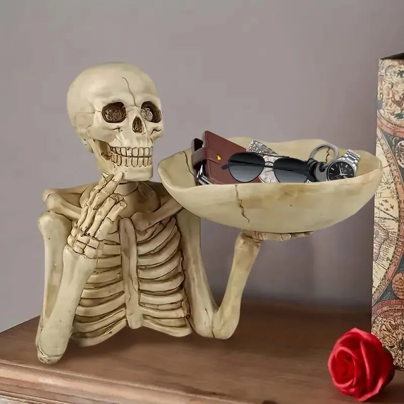 Halloween Skeleton Candy Bowl Statue